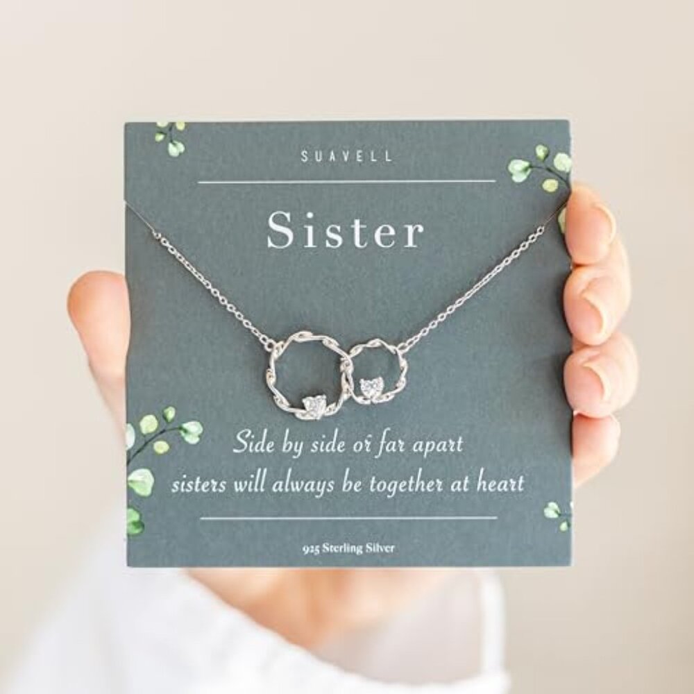 Sterling Silver Interlocking Circle Necklace Eleg… - image 3